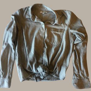 Madewell flannel grey tie up shirt S